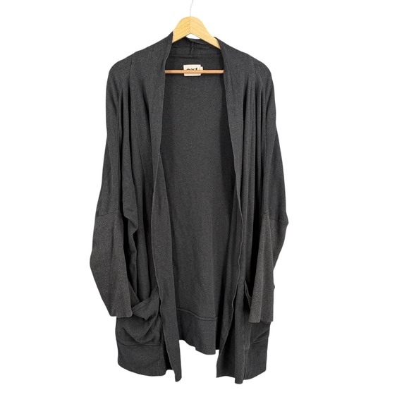 Pact Sweaters - Pact Womens‎ Organic Cotton Cardigan L/XL Gray Open Front Dolman Sleeve Pockets